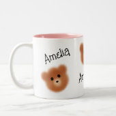 Niedlicher Bär Personalisiert Zweifarbige Tasse (Links)