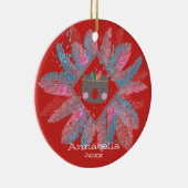 Niedlicher Bär | Rotes Weihnachtsfest Keramik Ornament (Rechts)