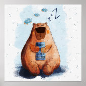 Niedlicher Bär Schlafen Kinder Kinderzimmer Poster (Vorne)