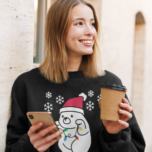 Niedlicher Bär Schneeflocken Seen, Personalisierte Sweatshirt