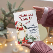 Niedlicher Bär Singen Weihnachten Karaoke Party Einladung