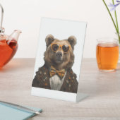 Niedlicher Bär Sockelschild (In SItu)