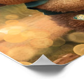 Niedlicher Bär spielt Baseball Personalisiert Poster (Ecke)