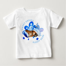 Niedlicher Bär Sweet Dreams Sleepy Head Boy Baby T-shirt