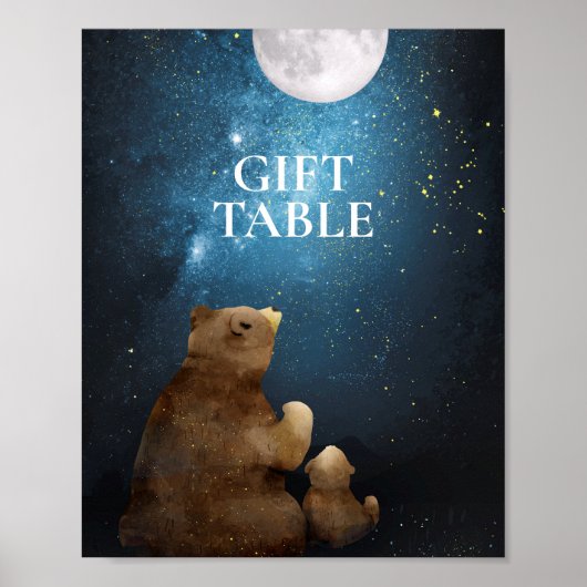 Niedlicher Bär Twinkle Little Star Gift Table Poster (Vorne)