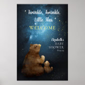 Niedlicher Bär Twinkle Little Star Willkommen Poster (Vorne)