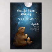 Niedlicher Bär über dem Mond Willkommen Poster (Vorne)