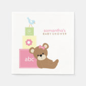 Niedlicher Bär und Alphabet Toy Blocks Serviette (Vorderseite)