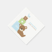 Niedlicher Bär und Alphabet Toy Blocks Serviette (Ecke)