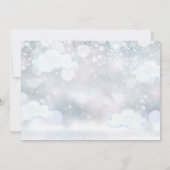 Niedlicher Bär und Blue Balloons Winter Baby Foto Dankeskarte (Rückseite)