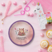 Niedlicher Bär und Blume Kindergeburt Pappteller (Party)