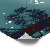 Niedlicher Bär und Fox Kajak am Waldrand Poster (Ecke)