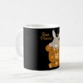 Niedlicher Bär und Kaninchen Kaffeetasse (Vorderseite Links)