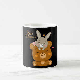 Niedlicher Bär und Kaninchen Kaffeetasse