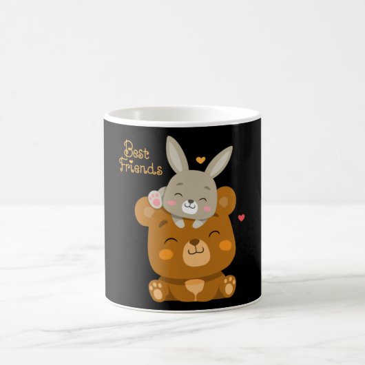Niedlicher Bär und Kaninchen Kaffeetasse (Mittel)