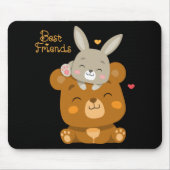Niedlicher Bär und Kaninchen Mousepad (Vorne)