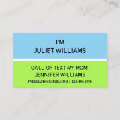 Niedlicher Bär und Kitty Mommy Playdate Calling Ca Visitenkarte (Rückseite)