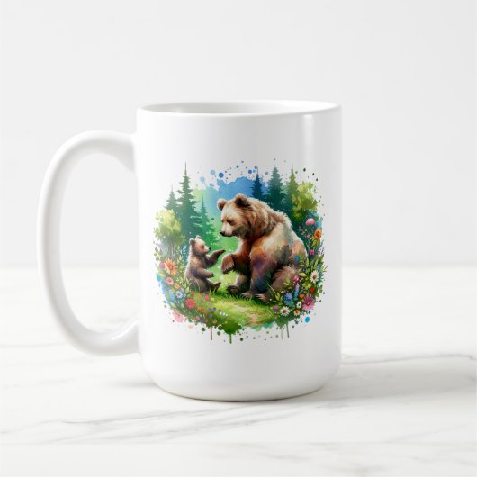 Niedlicher Bär und Personalisierter Kühl Kaffeetasse (Links)
