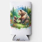 Niedlicher Bär und Personalisierter Kühl Selters Dosenkühler (Vorderseite)