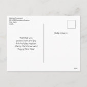 Niedlicher Bär und Weihnachtsbaum Feiertagspostkarte (Rückseite)