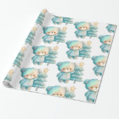 Niedlicher Bär und Weihnachtsbaum Urlaub Geschenkpapier (Ungerollt)