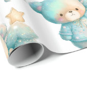 Niedlicher Bär und Weihnachtsbaum Urlaub Geschenkpapier (Rolleneckpunkt)