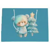 Niedlicher Bär und Weihnachtsbaum Urlaub Große Geschenktüte (Vorderseite)