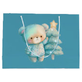 Niedlicher Bär und Weihnachtsbaum Urlaub Große Geschenktüte (Rückseite)