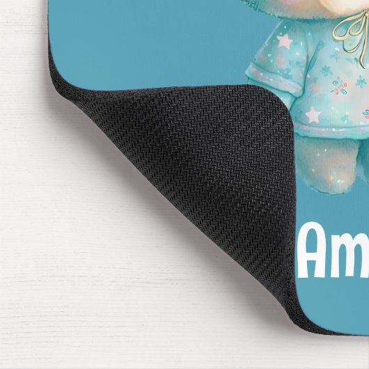 Niedlicher Bär und Weihnachtsbaum Urlaub Mousepad (Ecke)