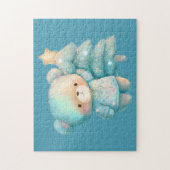 Niedlicher Bär und Weihnachtsbaum Urlaub Puzzle (Vertikal)