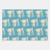 Niedlicher Bär und Weihnachtsbaum Urlaubsmuster Geschenkpapier Set (Vorderseite 2)