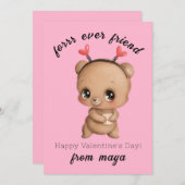Niedlicher Bär Valentinskarte Feiertagskarte (Vorne/Hinten)