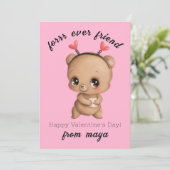 Niedlicher Bär Valentinskarte Feiertagskarte (Stehend Vorderseite)