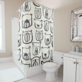 Niedlicher Bär, von Hand gezeichnet nahtloses Must Duschvorhang (Beispiel)