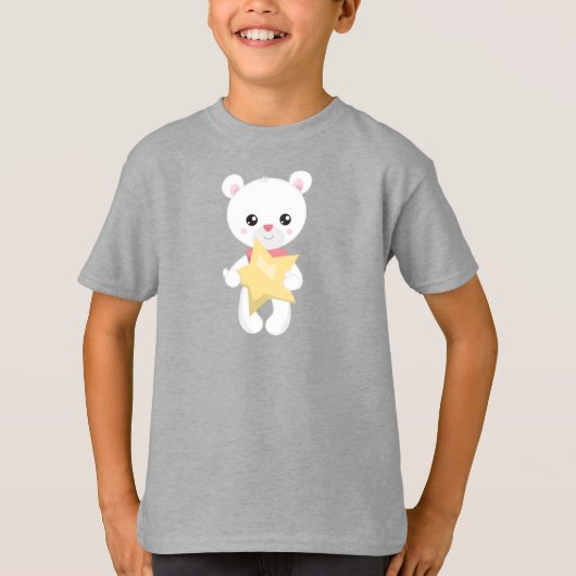 Niedlicher Bär, Weißbär, Teddybär, Babybär, Star T-Shirt (Vorderseite)