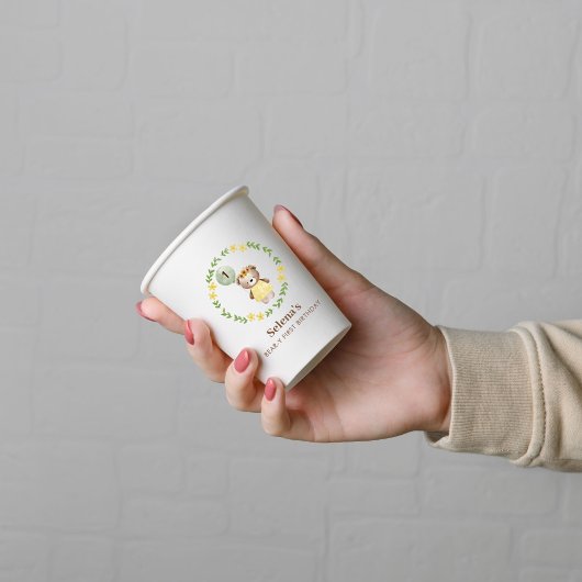 Niedlicher Bär zum Geburtstag Pappbecher