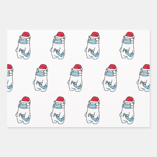 NIEDLICHER BÄREN MIT PAPIERFLACHEN GESCHENKPAPIER SET (Vorderseite 3)