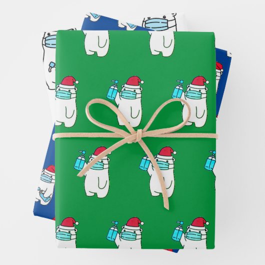 NIEDLICHER BÄREN MIT PAPIERFLACHEN GESCHENKPAPIER SET (Beispiel)