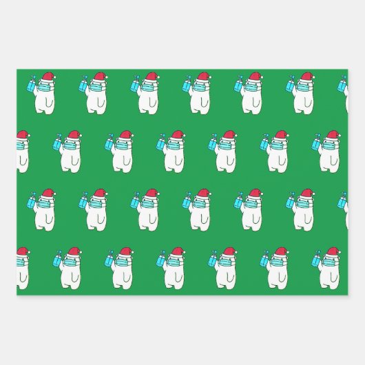 NIEDLICHER BÄREN MIT PAPIERFLACHEN GESCHENKPAPIER SET (Vorderseite)