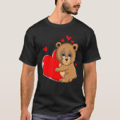 Niedlicher Bären Valentinstag Herzchen T-Shirt (Vorderseite)