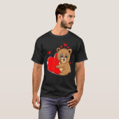 Niedlicher Bären Valentinstag Herzchen T-Shirt (Vorne ganz)