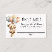 Niedlicher Bärenbär mit Balloons Windelnaffe Begleitkarte (Vorderseite)