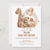 Niedlicher Bärenfall ab 1. Geburtstag Einladung (Vorderseite)