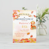 Niedlicher Bärenfall Herbst Geburtstagsparty Einla Einladung (Stehend Vorderseite)