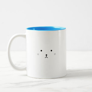 Niedlicher Bärengesicht Sad Zweifarbige Tasse