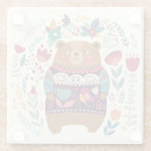 Niedlicher Bärenglas-Untersetzer Glasuntersetzer (Rückseite)