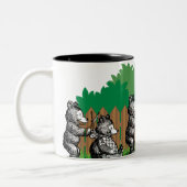 Niedlicher Bärenhaircut - Schönes Tierdesign Zweifarbige Tasse (Links)