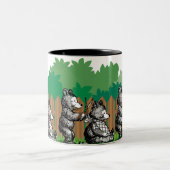 Niedlicher Bärenhaircut - Schönes Tierdesign Zweifarbige Tasse (Mittel)