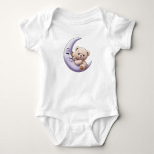 Niedlicher Bärenhalter Mond - Baby One Piece Strampler
