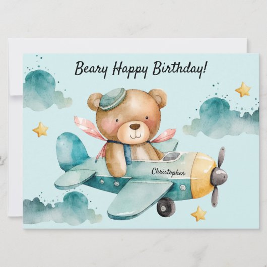 Niedlicher Bärenhapper Geburtstagsflatterkarte Karte (Vorderseite)